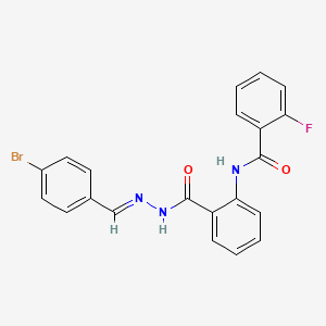 N-(2-{[(2E)-2-(4-bromobenzylidene)hydrazinyl]carbonyl}phenyl)-2-fluorobenzamide