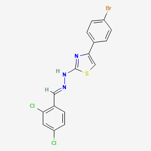 molecular formula C16H10BrCl2N3S B11557541 4-(4-bromophenyl)-2-[(2E)-2-(2,4-dichlorobenzylidene)hydrazinyl]-1,3-thiazole 