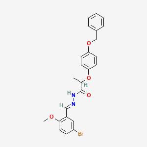 molecular formula C24H23BrN2O4 B11557544 2-[4-(benzyloxy)phenoxy]-N'-[(E)-(5-bromo-2-methoxyphenyl)methylidene]propanehydrazide 