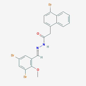 molecular formula C20H15Br3N2O2 B11557562 2-(4-bromonaphthalen-1-yl)-N'-[(E)-(3,5-dibromo-2-methoxyphenyl)methylidene]acetohydrazide 