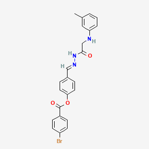 4-[(E)-({2-[(3-Methylphenyl)amino]acetamido}imino)methyl]phenyl 4-bromobenzoate