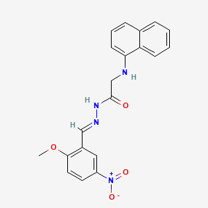 molecular formula C20H18N4O4 B11557565 N'-[(E)-(2-Methoxy-5-nitrophenyl)methylidene]-2-[(naphthalen-1-YL)amino]acetohydrazide 