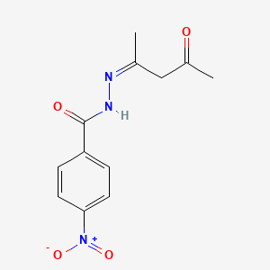 molecular formula C12H13N3O4 B11557578 4-nitro-N'-[(2Z)-4-oxopentan-2-ylidene]benzohydrazide CAS No. 7467-43-8