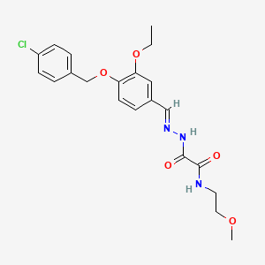 molecular formula C21H24ClN3O5 B11557584 2-[(2E)-2-{4-[(4-chlorobenzyl)oxy]-3-ethoxybenzylidene}hydrazinyl]-N-(2-methoxyethyl)-2-oxoacetamide 