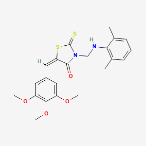 (5E)-3-{[(2,6-dimethylphenyl)amino]methyl}-2-thioxo-5-(3,4,5-trimethoxybenzylidene)-1,3-thiazolidin-4-one