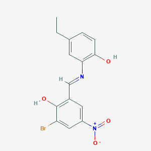 2-Bromo-6-[(E)-[(5-ethyl-2-hydroxyphenyl)imino]methyl]-4-nitrophenol