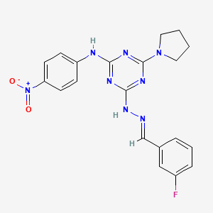 3-Fluorobenzaldehyde {4-[(4-nitrophenyl)amino]-6-pyrrolidin-1-yl-1,3,5-triazin-2-yl}hydrazone