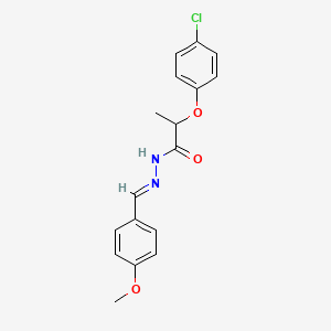 molecular formula C17H17ClN2O3 B11557642 2-(4-chlorophenoxy)-N'-[(E)-(4-methoxyphenyl)methylidene]propanehydrazide CAS No. 303065-64-7