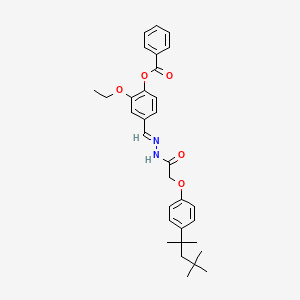 2-ethoxy-4-[(E)-(2-{[4-(2,4,4-trimethylpentan-2-yl)phenoxy]acetyl}hydrazinylidene)methyl]phenyl benzoate