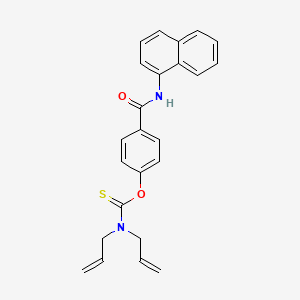 molecular formula C24H22N2O2S B11557668 O-[4-(naphthalen-1-ylcarbamoyl)phenyl] diprop-2-en-1-ylcarbamothioate 