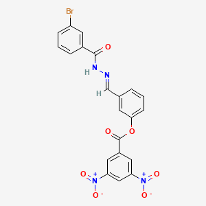 molecular formula C21H13BrN4O7 B11557712 3-[(E)-{2-[(3-bromophenyl)carbonyl]hydrazinylidene}methyl]phenyl 3,5-dinitrobenzoate 