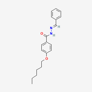 molecular formula C20H24N2O2 B11557729 4-(hexyloxy)-N'-[(E)-phenylmethylidene]benzohydrazide 