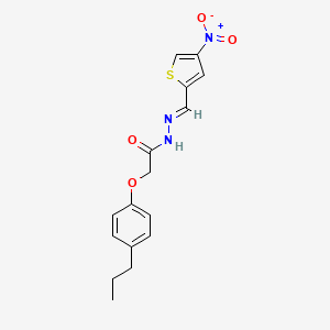 molecular formula C16H17N3O4S B11557741 N'-[(E)-(4-nitrothiophen-2-yl)methylidene]-2-(4-propylphenoxy)acetohydrazide 