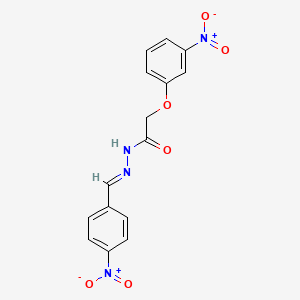 molecular formula C15H12N4O6 B11557745 2-(3-nitrophenoxy)-N'-[(E)-(4-nitrophenyl)methylidene]acetohydrazide 