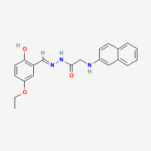 molecular formula C21H21N3O3 B11557751 N'-[(E)-(5-Ethoxy-2-hydroxyphenyl)methylidene]-2-[(naphthalen-2-YL)amino]acetohydrazide 