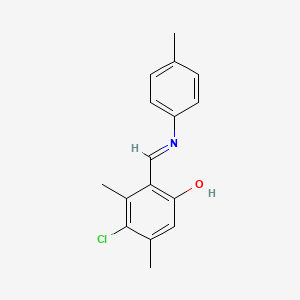 4-Chloro-3,5-dimethyl-2-[(E)-[(4-methylphenyl)imino]methyl]phenol