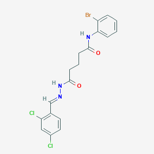 molecular formula C18H16BrCl2N3O2 B11557763 N-(2-Bromophenyl)-4-{N'-[(E)-(2,4-dichlorophenyl)methylidene]hydrazinecarbonyl}butanamide 