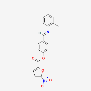 molecular formula C20H16N2O5 B11557767 4-[(E)-[(2,4-Dimethylphenyl)imino]methyl]phenyl 5-nitrofuran-2-carboxylate 