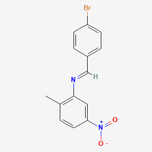 molecular formula C14H11BrN2O2 B11557782 N-[(E)-(4-bromophenyl)methylidene]-2-methyl-5-nitroaniline 