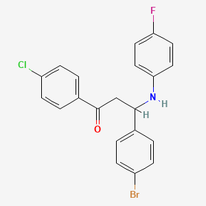 3-(4-Bromophenyl)-1-(4-chlorophenyl)-3-[(4-fluorophenyl)amino]propan-1-one