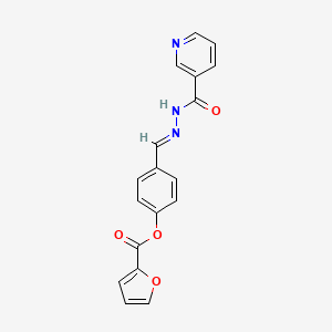 4-{(E)-[2-(pyridin-3-ylcarbonyl)hydrazinylidene]methyl}phenyl furan-2-carboxylate