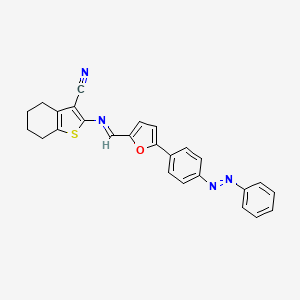 2-{[(E)-(5-{4-[(E)-phenyldiazenyl]phenyl}furan-2-yl)methylidene]amino}-4,5,6,7-tetrahydro-1-benzothiophene-3-carbonitrile