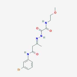 (3E)-N-(3-bromophenyl)-3-(2-{[(2-methoxyethyl)amino](oxo)acetyl}hydrazinylidene)butanamide