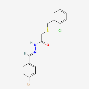 molecular formula C16H14BrClN2OS B11557895 N'-[(E)-(4-bromophenyl)methylidene]-2-[(2-chlorobenzyl)sulfanyl]acetohydrazide 