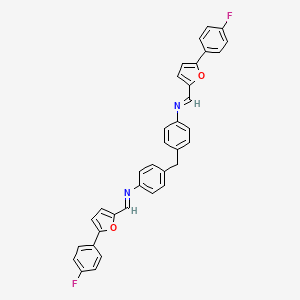 molecular formula C35H24F2N2O2 B11557902 4,4'-methanediylbis(N-{(E)-[5-(4-fluorophenyl)furan-2-yl]methylidene}aniline) 