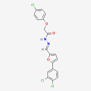 2-(4-Chlorophenoxy)-N'-[(E)-[5-(3,4-dichlorophenyl)furan-2-YL]methylidene]acetohydrazide