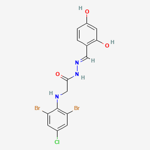 2-[(2,6-Dibromo-4-chlorophenyl)amino]-N'-[(E)-(2,4-dihydroxyphenyl)methylidene]acetohydrazide