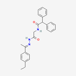 molecular formula C26H27N3O2 B11557937 N-({N'-[(1E)-1-(4-Ethylphenyl)ethylidene]hydrazinecarbonyl}methyl)-2,2-diphenylacetamide 