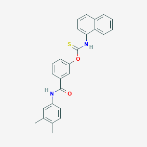 molecular formula C26H22N2O2S B11557952 O-{3-[(3,4-dimethylphenyl)carbamoyl]phenyl} naphthalen-1-ylcarbamothioate 