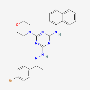 4-{(2E)-2-[1-(4-bromophenyl)ethylidene]hydrazinyl}-6-(morpholin-4-yl)-N-(naphthalen-1-yl)-1,3,5-triazin-2-amine