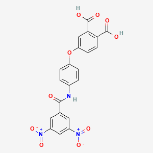 4-(4-{[(3,5-Dinitrophenyl)carbonyl]amino}phenoxy)benzene-1,2-dicarboxylic acid