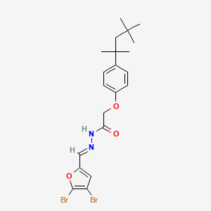 molecular formula C21H26Br2N2O3 B11557969 N'-[(E)-(4,5-dibromofuran-2-yl)methylidene]-2-[4-(2,4,4-trimethylpentan-2-yl)phenoxy]acetohydrazide 