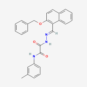 molecular formula C27H23N3O3 B11557976 2-[(2E)-2-{[2-(benzyloxy)naphthalen-1-yl]methylidene}hydrazinyl]-N-(3-methylphenyl)-2-oxoacetamide 