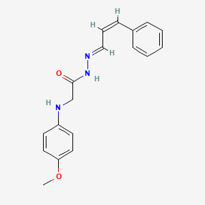 molecular formula C18H19N3O2 B11557996 2-[(4-methoxyphenyl)amino]-N'-[(1E,2Z)-3-phenylprop-2-enylidene]acetohydrazide 