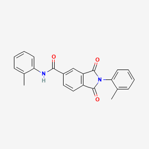 molecular formula C23H18N2O3 B11558000 N,2-bis(2-methylphenyl)-1,3-dioxo-2,3-dihydro-1H-isoindole-5-carboxamide 