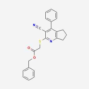 benzyl [(3-cyano-4-phenyl-6,7-dihydro-5H-cyclopenta[b]pyridin-2-yl)sulfanyl]acetate