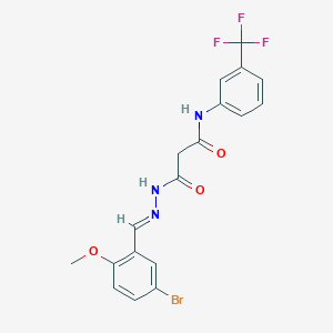 3-[(2E)-2-(5-bromo-2-methoxybenzylidene)hydrazinyl]-3-oxo-N-[3-(trifluoromethyl)phenyl]propanamide