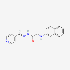 molecular formula C18H16N4O B11558020 2-[(Naphthalen-2-YL)amino]-N'-[(E)-(pyridin-4-YL)methylidene]acetohydrazide 