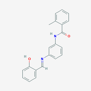 N-(3-{[(E)-(2-hydroxyphenyl)methylidene]amino}phenyl)-2-methylbenzamide