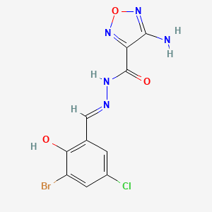 molecular formula C10H7BrClN5O3 B11558025 4-amino-N'-[(E)-(3-bromo-5-chloro-2-hydroxyphenyl)methylidene]-1,2,5-oxadiazole-3-carbohydrazide 