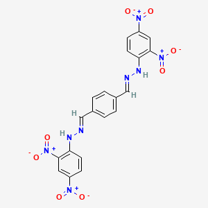 molecular formula C20H14N8O8 B11558038 (1E,1'E)-1,1'-[benzene-1,4-diyldi(E)methylylidene]bis[2-(2,4-dinitrophenyl)hydrazine] 