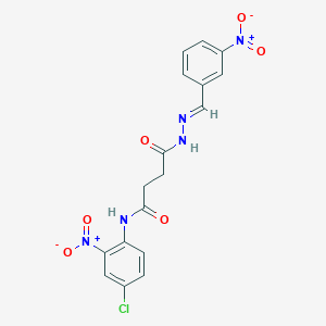 molecular formula C17H14ClN5O6 B11558052 N-(4-chloro-2-nitrophenyl)-4-[(2E)-2-(3-nitrobenzylidene)hydrazinyl]-4-oxobutanamide 