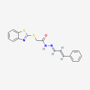 molecular formula C18H15N3OS2 B11558061 (2-Benzothiazolylthio)acetic acid (3-phenyl-2-propenylidene)hydrazide CAS No. 94768-94-2