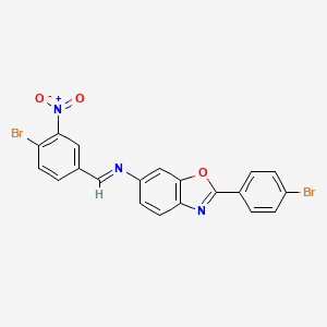 N-[(E)-(4-bromo-3-nitrophenyl)methylidene]-2-(4-bromophenyl)-1,3-benzoxazol-6-amine