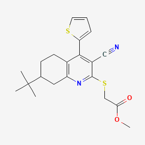 Methyl {[7-tert-butyl-3-cyano-4-(thiophen-2-yl)-5,6,7,8-tetrahydroquinolin-2-yl]sulfanyl}acetate