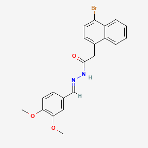 2-(4-bromonaphthalen-1-yl)-N'-[(E)-(3,4-dimethoxyphenyl)methylidene]acetohydrazide